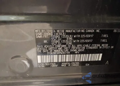 2023 Toyota Rav4 Le from USA, damaged, VIN 2T3G1RFV4PW382199